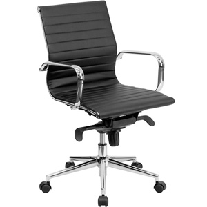Modern Black Conference Chair, Mid Back Office Chair 