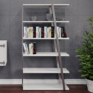 Reversible Office Bookcase with Modern Metal Legged Frame