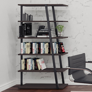 Modern Office Bookcases with Metal Frame & Open Back