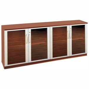 Credenza Cabinet with Glass Doors, Modern Office Cabinet
