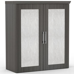 Modern Designer Upper Storage Cabinet For Office, Acrylic Glass Doors 
