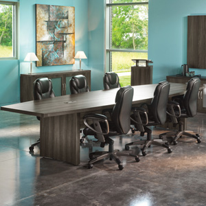 6 foot - 18 foot Modern Conference Table, Boat Shaped Meeting Table 
