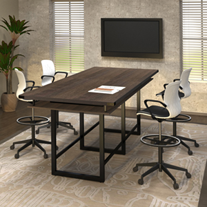 8' - 16' Standing Height Conference Table 42"H Counter Height Modern Meeting Room Table