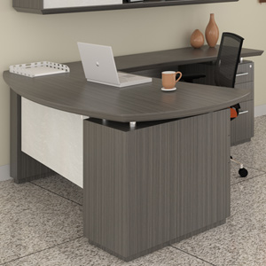 Modern L-Shaped Executive Desk with Optional Hutch & Storage