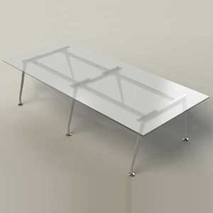 6FT - 11FT Modern Glass Conference Table with 5 Glass & 7 Metal Finishes