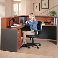 Modern Reception Desk L-Shaped Receptionist Station
