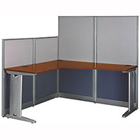 Office Workstation with Panels L-Shaped Modern Cubicle Workstation