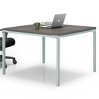 Modern Square Conference Table with Metal Base
