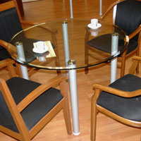 Round Glass Conference Table, Glass Office Table