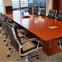 7ft - 16ft Modern Conference Table with Square Bases, Meeting Room Table