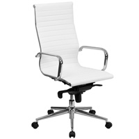 Modern White Conference Chair, High Back Office Chair  