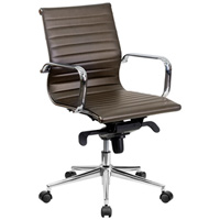 Modern Brown Conference Chair, Mid Back Office Chair   