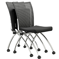 Modern Mesh Back Training Chairs Armless - Nesting Conference Chair