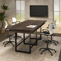 8' - 16' Standing Height Conference Table 42"H Counter Height Modern Meeting Room Table