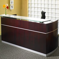 Modern Reception Desk with Glass Counter Top