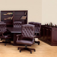 Conference Room Package - 8' or 10' Table, Boardroom Chairs, Credenza & 2 Bookcases